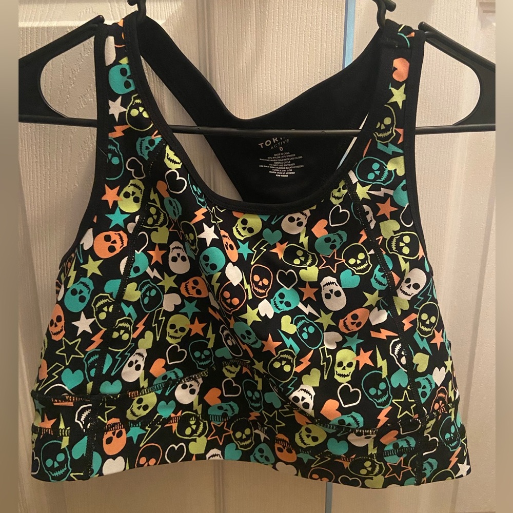Torrid Multicolor Skull Print Sports Bra